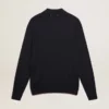Camisas de manga larga para hombre en lana merina azul marino