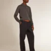 Camisas de manga larga para hombre en lana merina gris