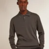 Camisas de manga larga para hombre en lana merina gris