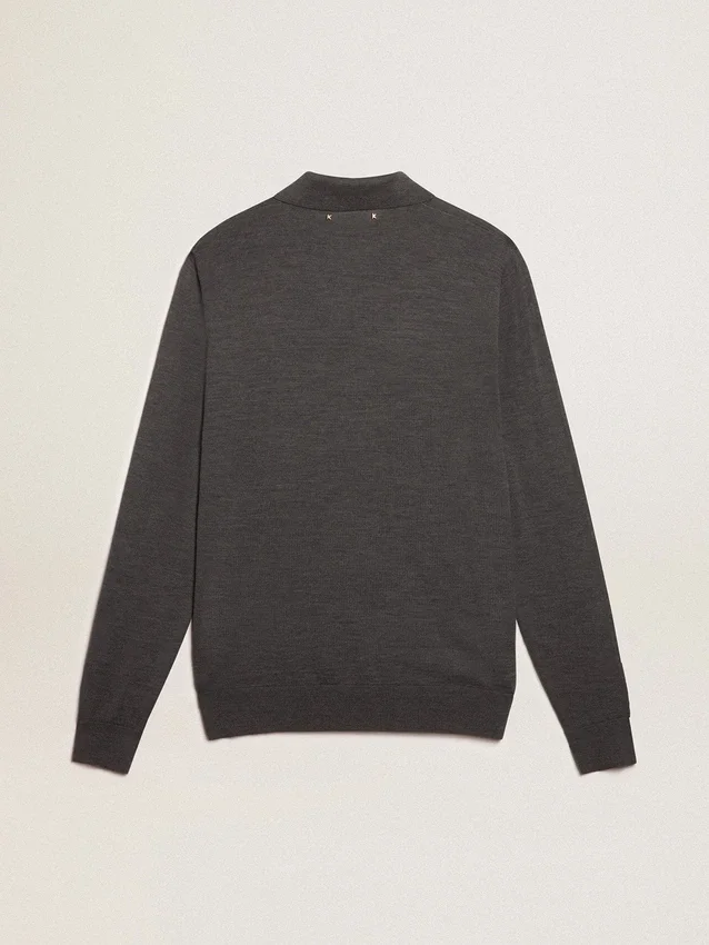 Camisas de manga larga para hombre en lana merina gris