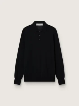 Camisas de manga larga para hombre en lana merina negra