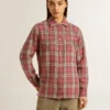 Camisas de mujer con bordado de cuadros en rosa, arena y gris