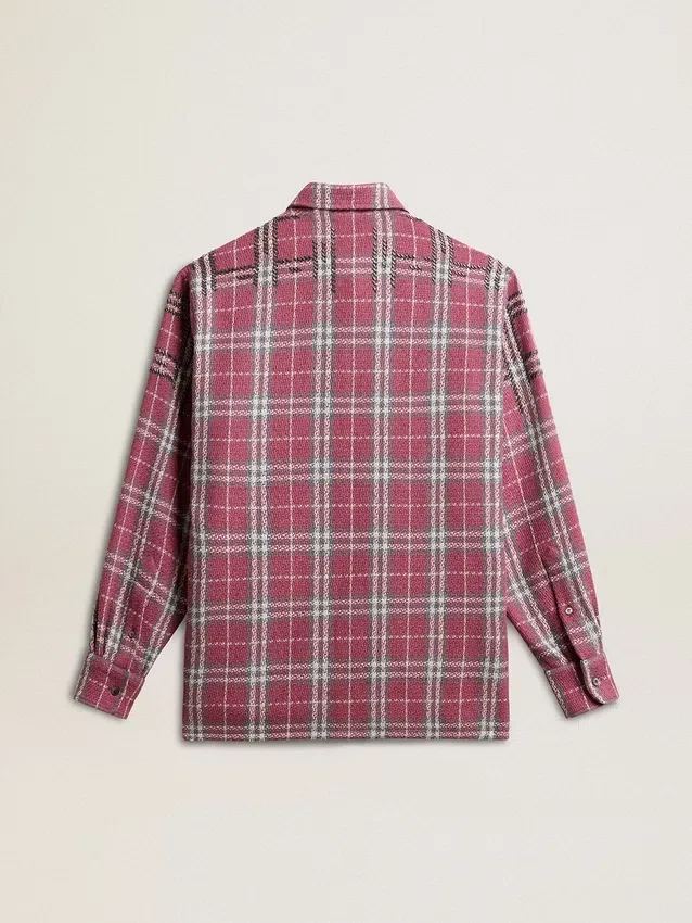 Camisas de mujer con bordado de cuadros en rosa, arena y gris