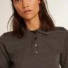 Camisas de mujer de lana merina antracita