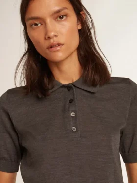 Camisas de mujer de lana merina antracita