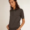 Camisas de mujer de lana merina antracita