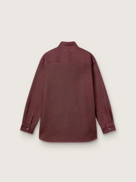 Camisas de mujer en denim burdeos