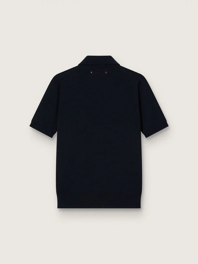 Camisas de mujer en lana merina azul marino