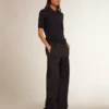 Camisas de mujer en lana merina azul marino