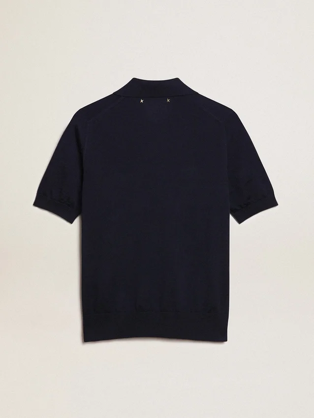 Camisas de mujer en lana merina azul marino