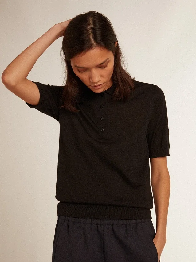 Camisas de mujer en lana merina negra