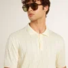 Camisas de punto jacquard blancas para hombre