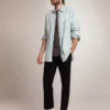 Camisas de vaquero decoloradas para hombre con tachuelas martilladas