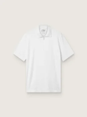 Camisas deportivas blancas con cremallera para hombre