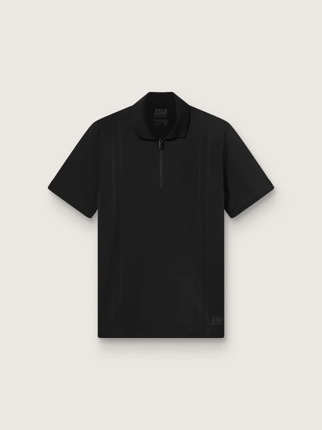 Camisas deportivas negras con cremallera para hombre