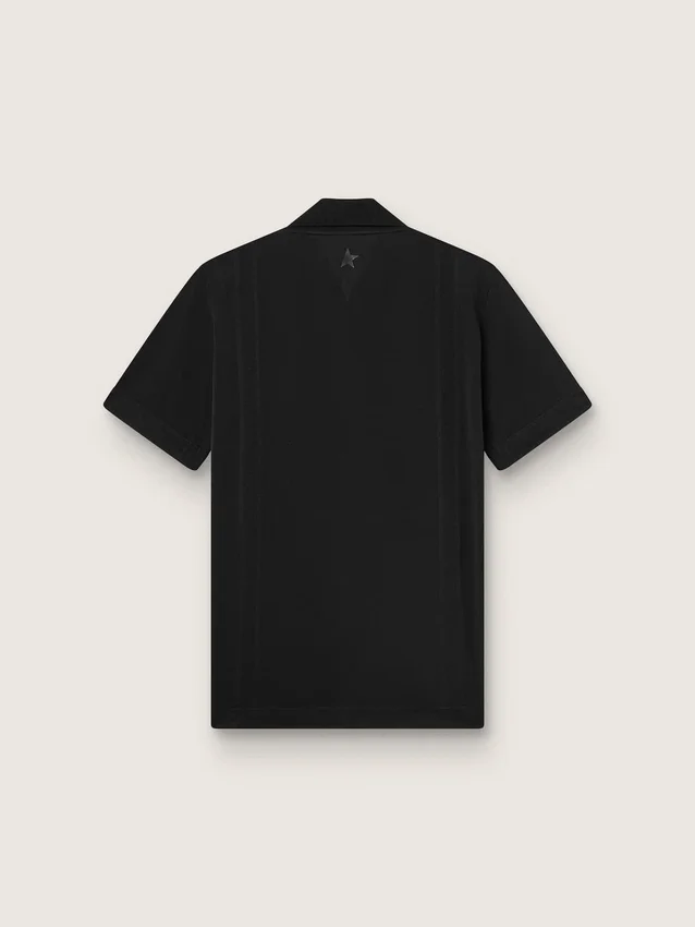 Camisas deportivas negras con cremallera para hombre