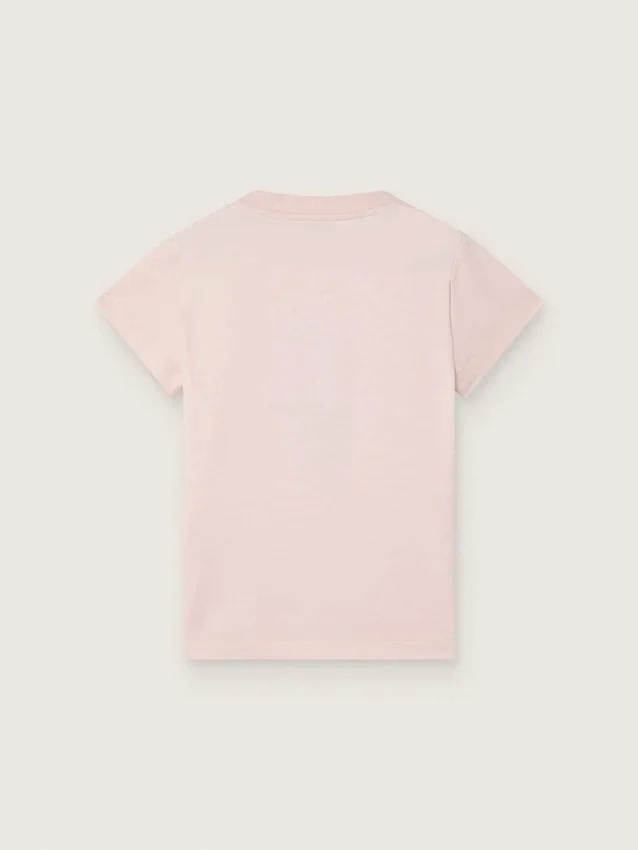 Camisas «Journey» para niñas en jersey de algodón rosa con estampado digital de la mascota