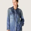 Camisas oversize de mujer con efecto vaquero desgastado