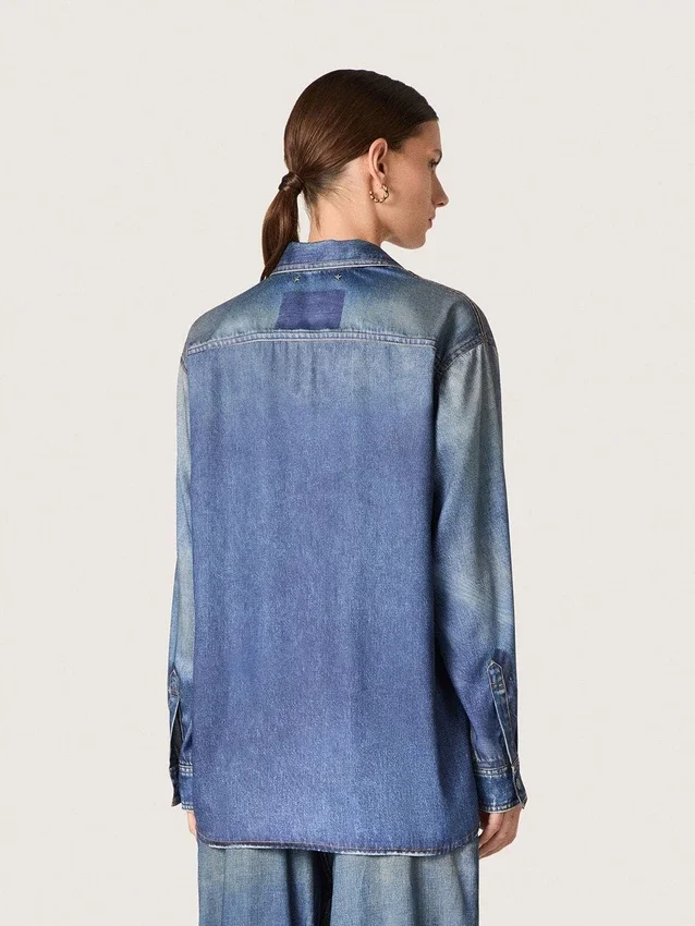 Camisas oversize de mujer con efecto vaquero desgastado