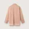 Camisas oversize de mujer en gasa de algodón color coral con detalle plisado