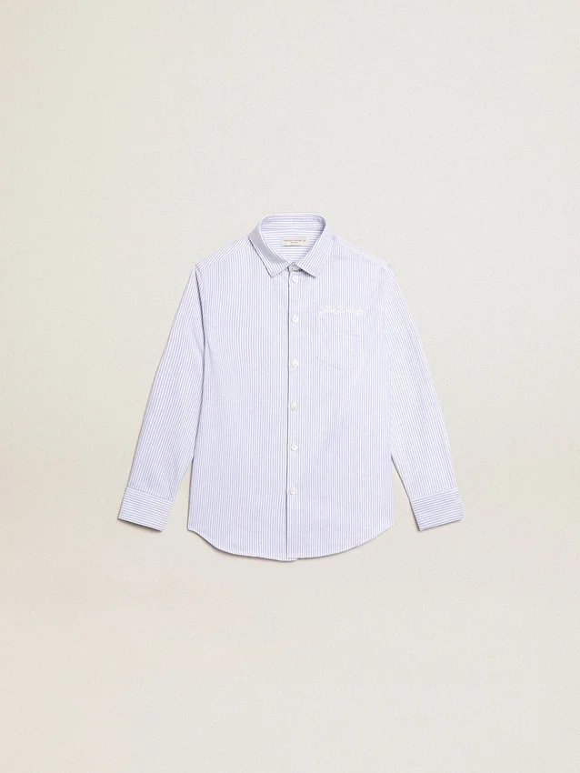 Camisas para niños con rayas azul claro