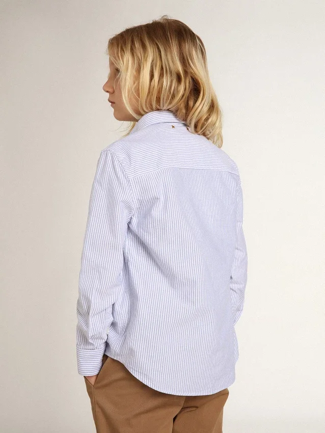 Camisas para niños con rayas azul claro