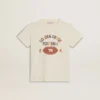 Camisas para niños en blanco desgastado con letras multicolores