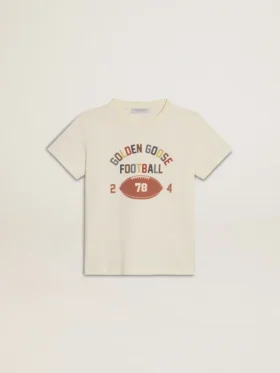 Camisas para niños en blanco desgastado con letras multicolores