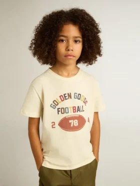 Camisas para niños en blanco desgastado con letras multicolores