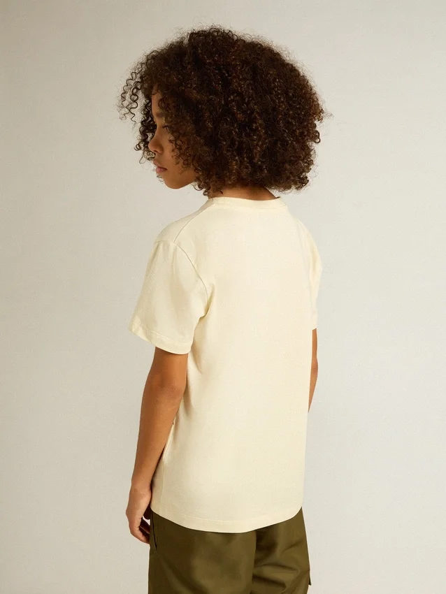 Camisas para niños en blanco desgastado con letras multicolores