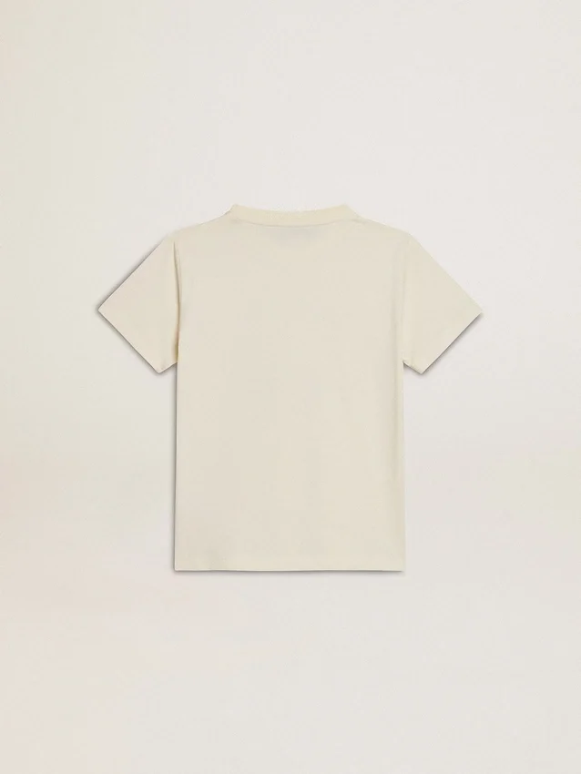 Camisas para niños en blanco desgastado con letras multicolores