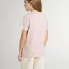 Camisas rosa para niñas con estampado blanco