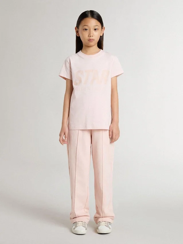 Camisas rosas para niñas con estampado rosa en la parte delantera