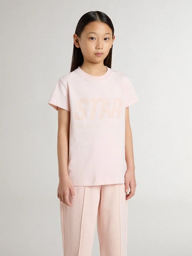Camisas rosas para niñas con estampado rosa en la parte delantera