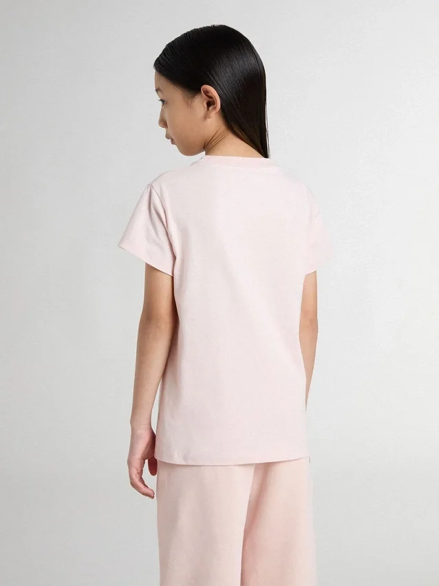 Camisas rosas para niñas con estampado rosa en la parte delantera