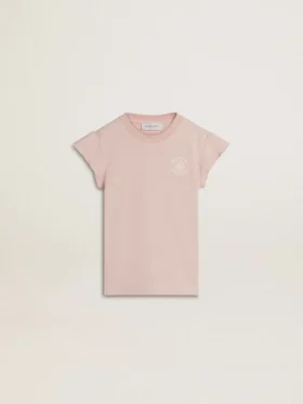 Camisas rosas para niñas con mangas con volantes y bordado