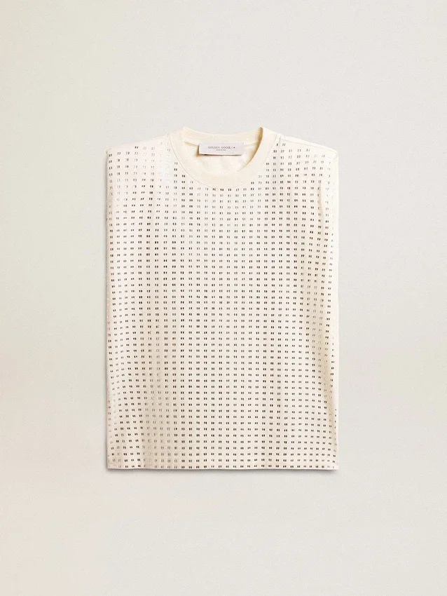 Camisas sin mangas en blanco desgastadas adornadas con cristales