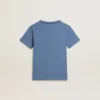 Camiseta azul para niños con estampado blanco