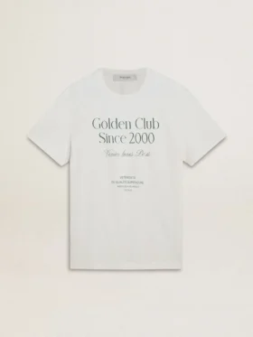 Camiseta blanca de algodón para hombre con estampado verde