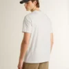 Camiseta blanca de algodón para hombre con estampado verde