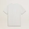 Camiseta blanca de algodón para hombre con estampado verde