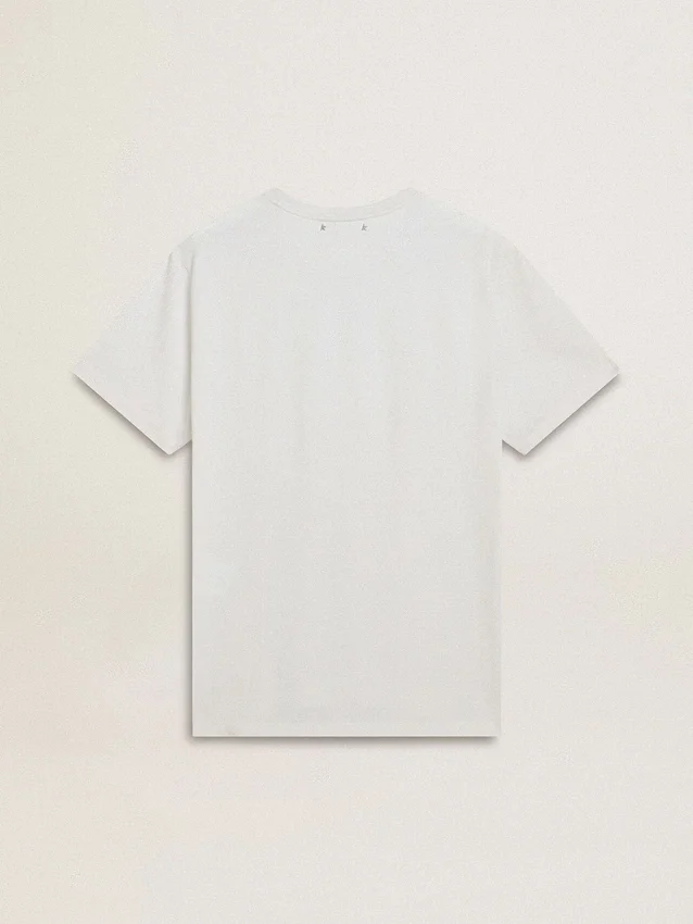 Camiseta blanca de algodón para hombre con estampado verde