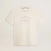 Camiseta blanca de estilo vintage para hombre con estampado en la parte delantera