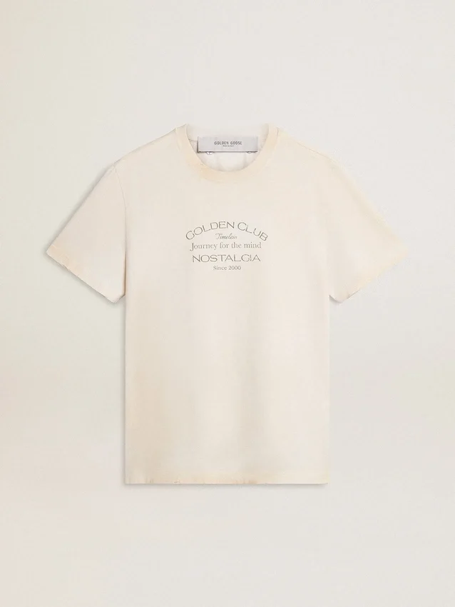 Camiseta blanca de estilo vintage para hombre con estampado en la parte delantera