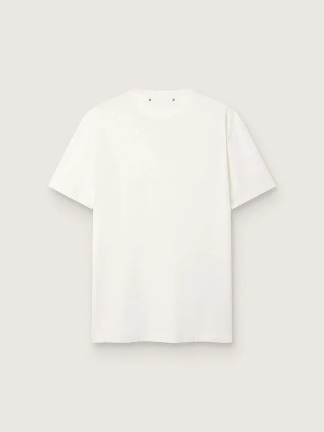 Camiseta blanca de hombre con acabado desgastado