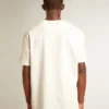 Camiseta blanca de hombre con acabado desgastado