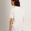 Camiseta blanca de mujer con cristales cabujón