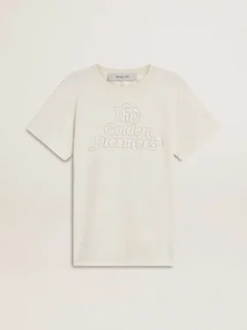 Camiseta blanca de mujer con estampado en la parte delantera