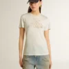 Camiseta blanca de mujer con estampado en la parte delantera