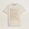 Camiseta blanca de mujer con estampado floral